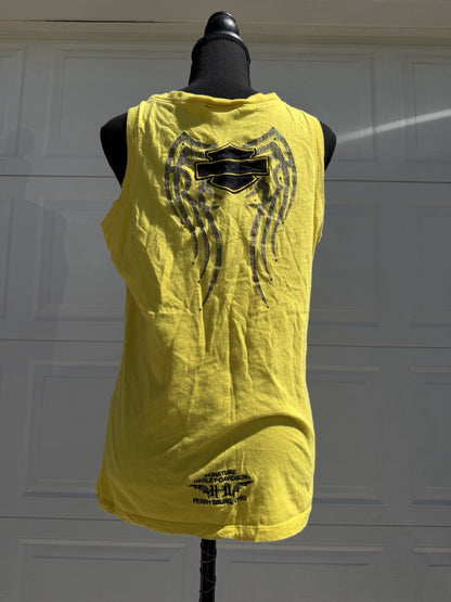 Vintage 90s Harley-Davidson Perrysburg Ohio Tank Top Yellow XL