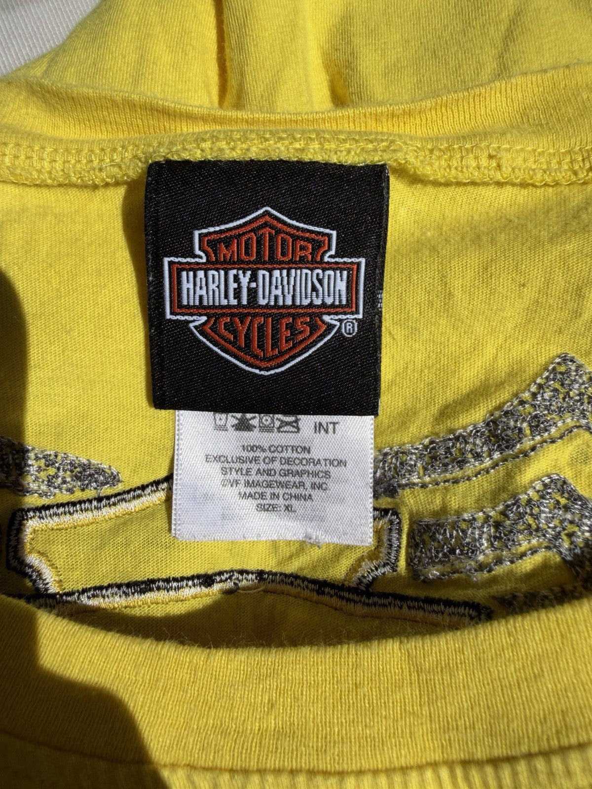 Vintage 90s Harley-Davidson Perrysburg Ohio Tank Top Yellow XL