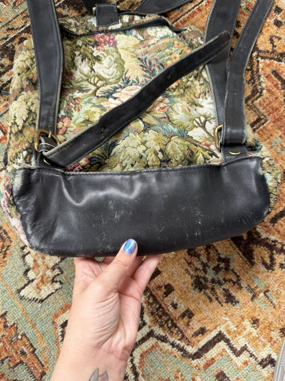 Village Tannery Floral Leather Backpack