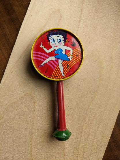Antique Vtg Betty Boop Japan Collector Tin Litho Whistle Rattle Noisemaker RARE