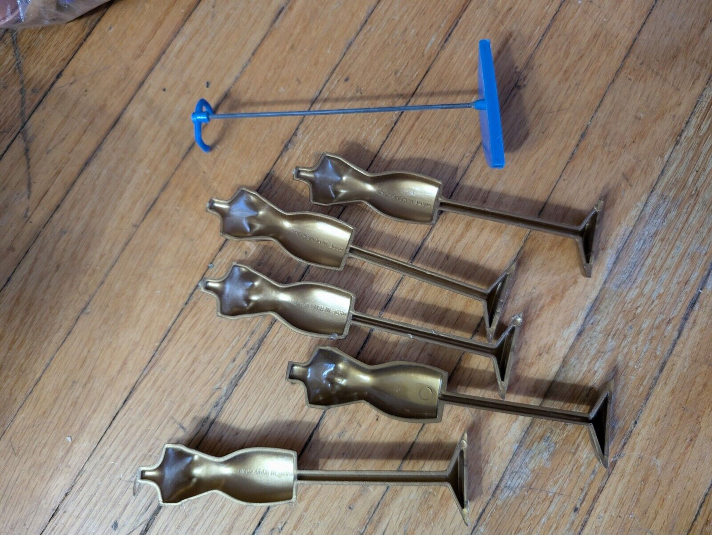Vintage Topper Dawn Doll Gold Mannequin Dress Form Lot of 5 And 1 Stand 