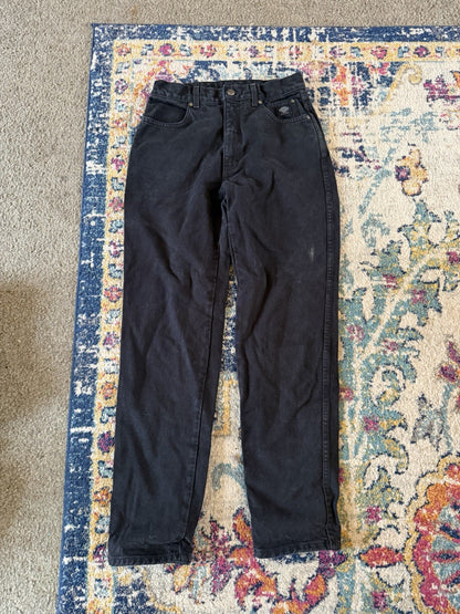 Vintage Harley Davidson Black Distressed Straight Jeans Sz-28x37  Biker Grunge