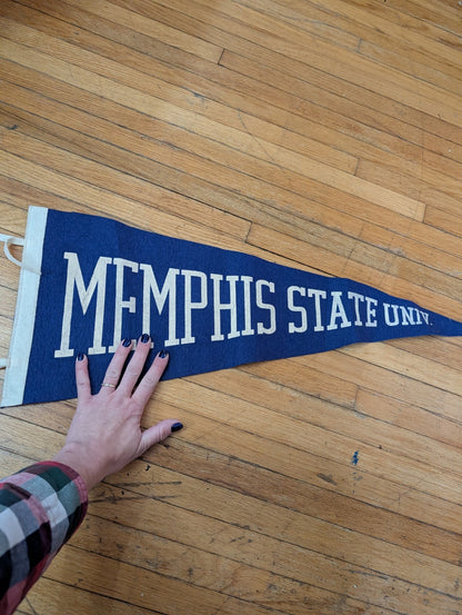 VINTAGE Wool University of Memphis Tigers Football Pennant 