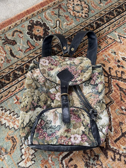 Village Tannery Floral Leather Backpack