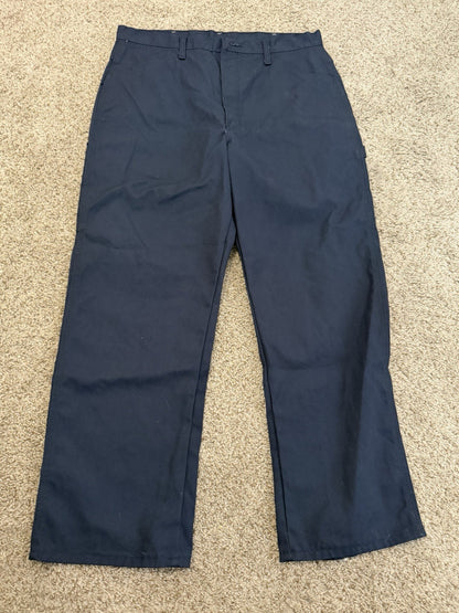 Men's Dark Blue Red Kap Cargo Utility Work Mechanic Uniform Pants Size 36