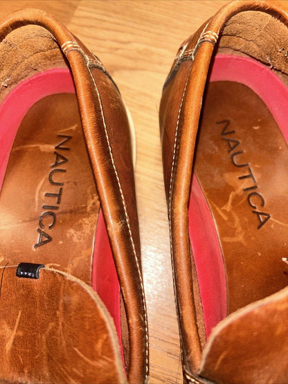 Men's Nautica Camel Leather Slip on Casual Shoes sz Mens 10