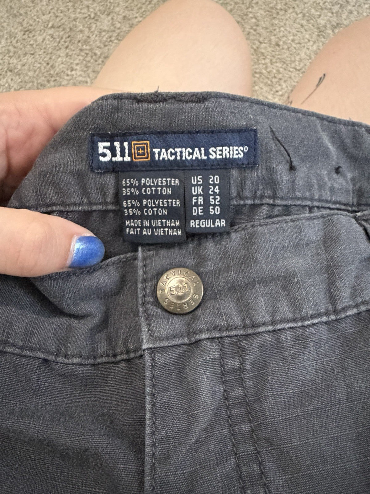 5.11 Tactical Cargo Pants Grey Ripstop Double Knee Size 20 Womens