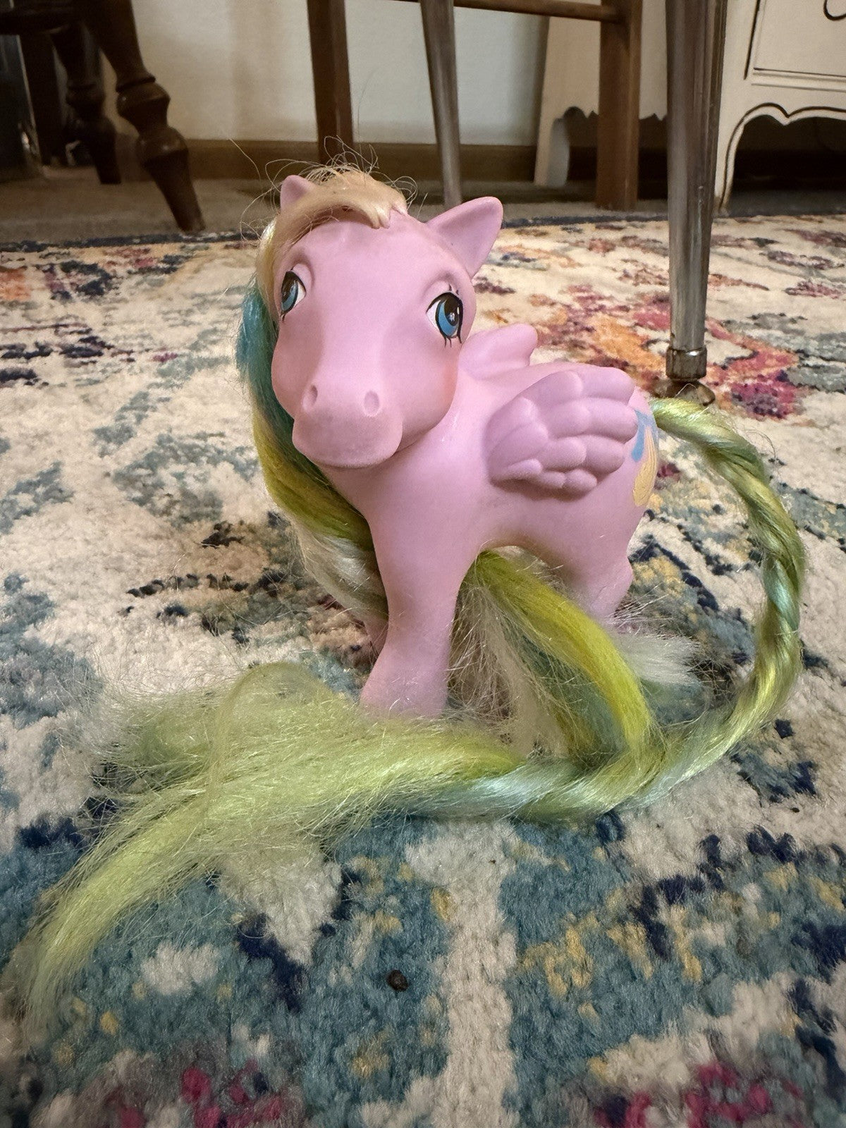 AS IS Vintage G1 Curly Locks Brush And Grown Pony “Curly Tail”