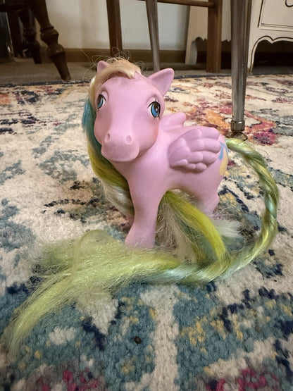 AS IS Vintage G1 Curly Locks Brush And Grown Pony “Curly Tail”