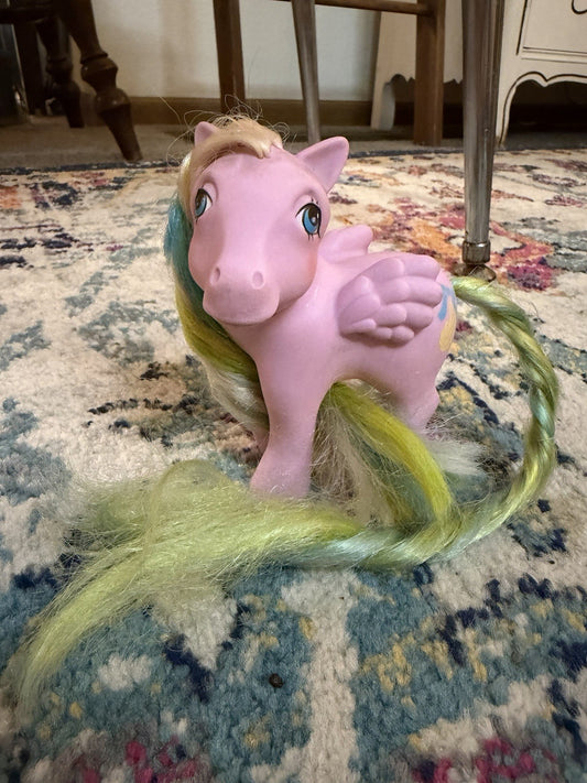 AS IS Vintage G1 Curly Locks Brush And Grown Pony “Curly Tail”