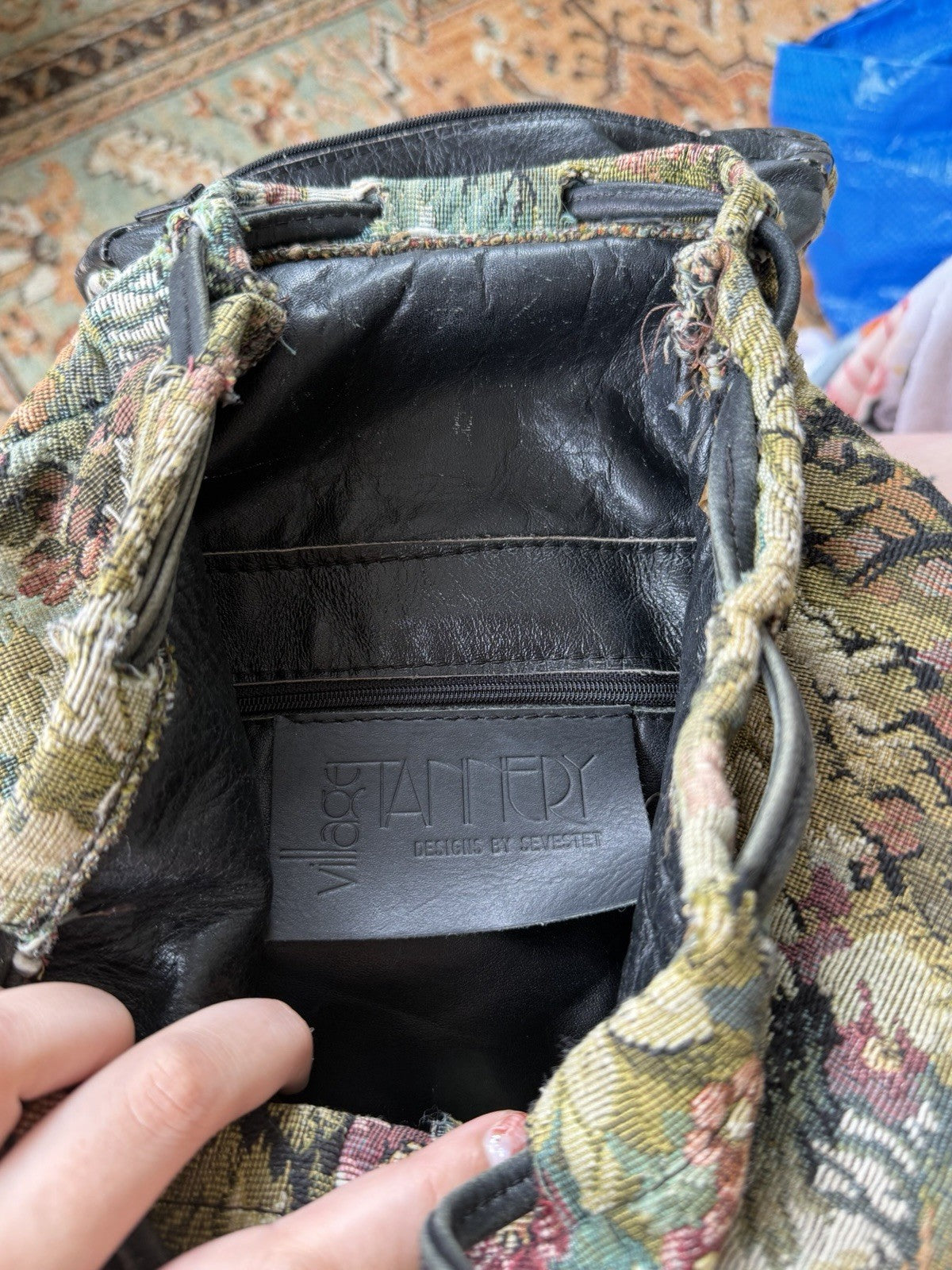 Village Tannery Floral Leather Backpack