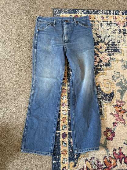 Vintage Red Cap Jeans Jeans Mens 38 Blue Straight 38x36 80's USA Made Wide Leg