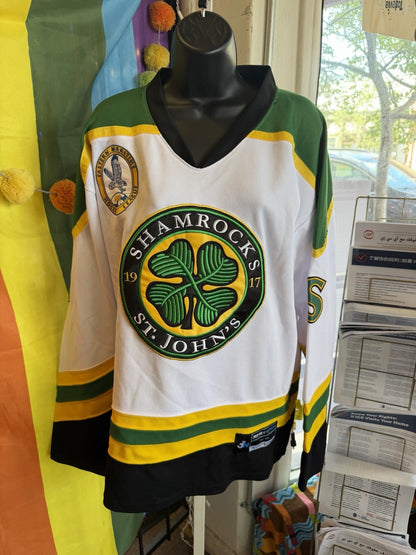 St. John's Shamrocks #03 Rhea Hockey Jersey - Men's Size XL
