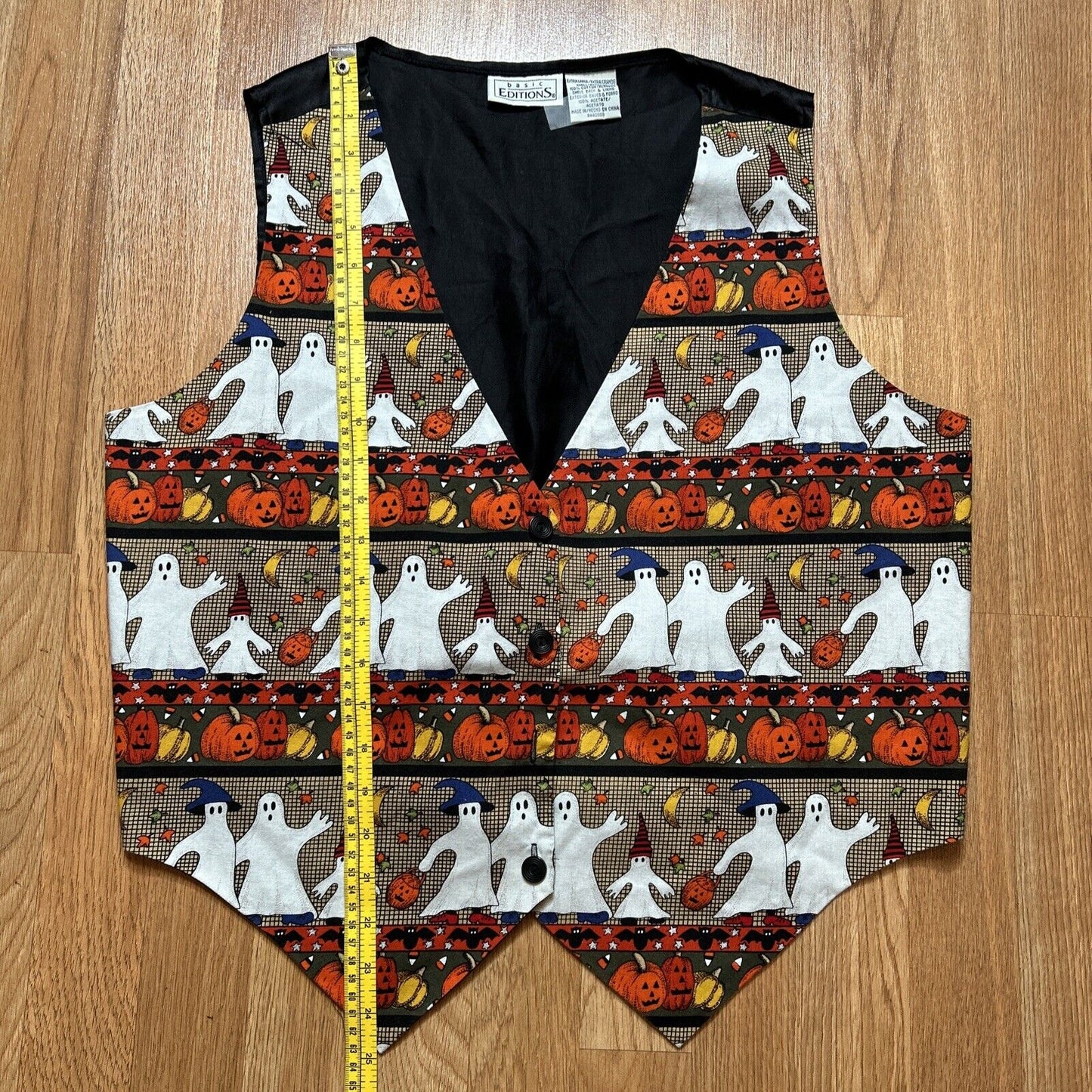 Vintage Basic Editions Halloween Fall Pumpkin Ghost Spooky Vest Size XL