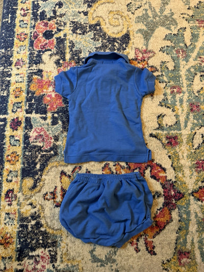 Vintage IZOD LACOSTE  2pc Set Polo Blue Baby Boy, 18months