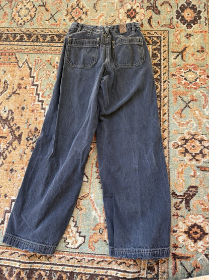 VTG Y2K Girls Sz 12 Dark Denim Pants Flare 2000s Low Rise