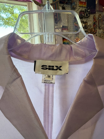 Vintage 80s Silkx Silk Dress Size Medium Lavender 