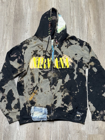 Cowboys And Angels Customized Nirvana Festival wear Sweatshirt As Is Upcycled