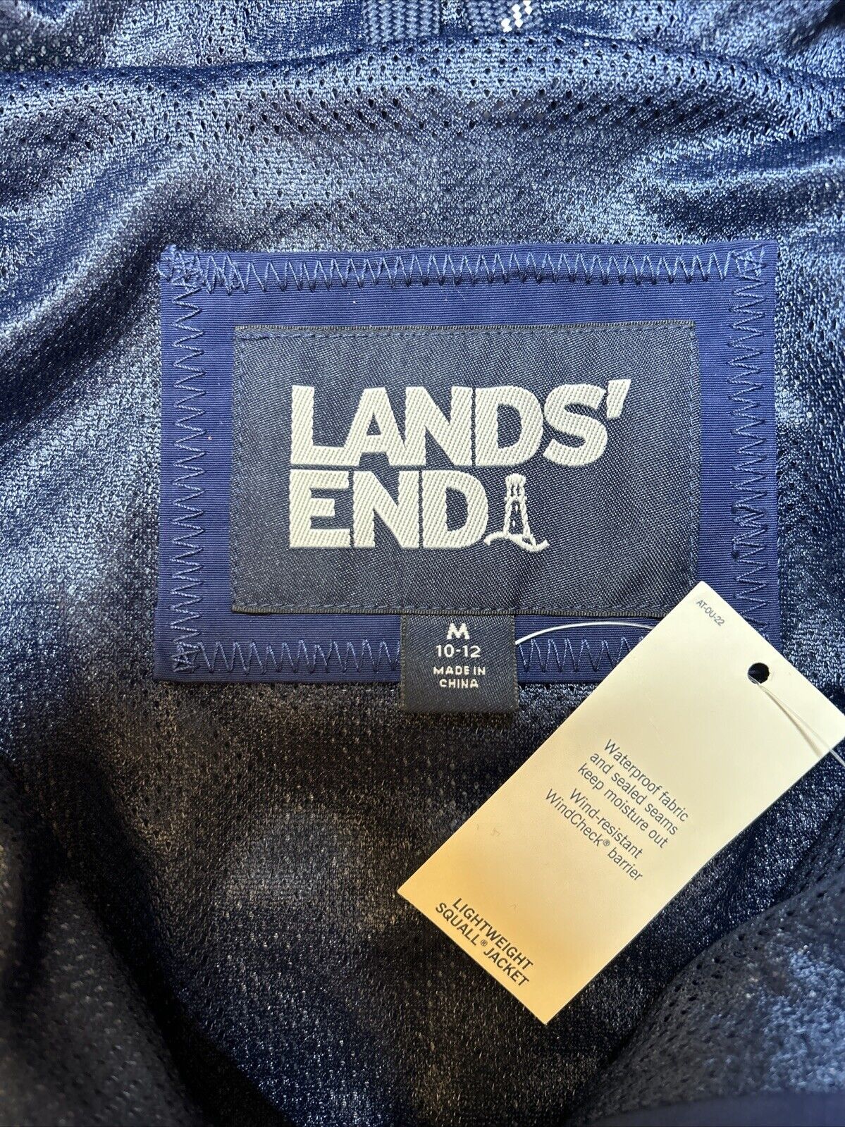 NWT Lands End Jacket Blue White Softshell Mens Medium 