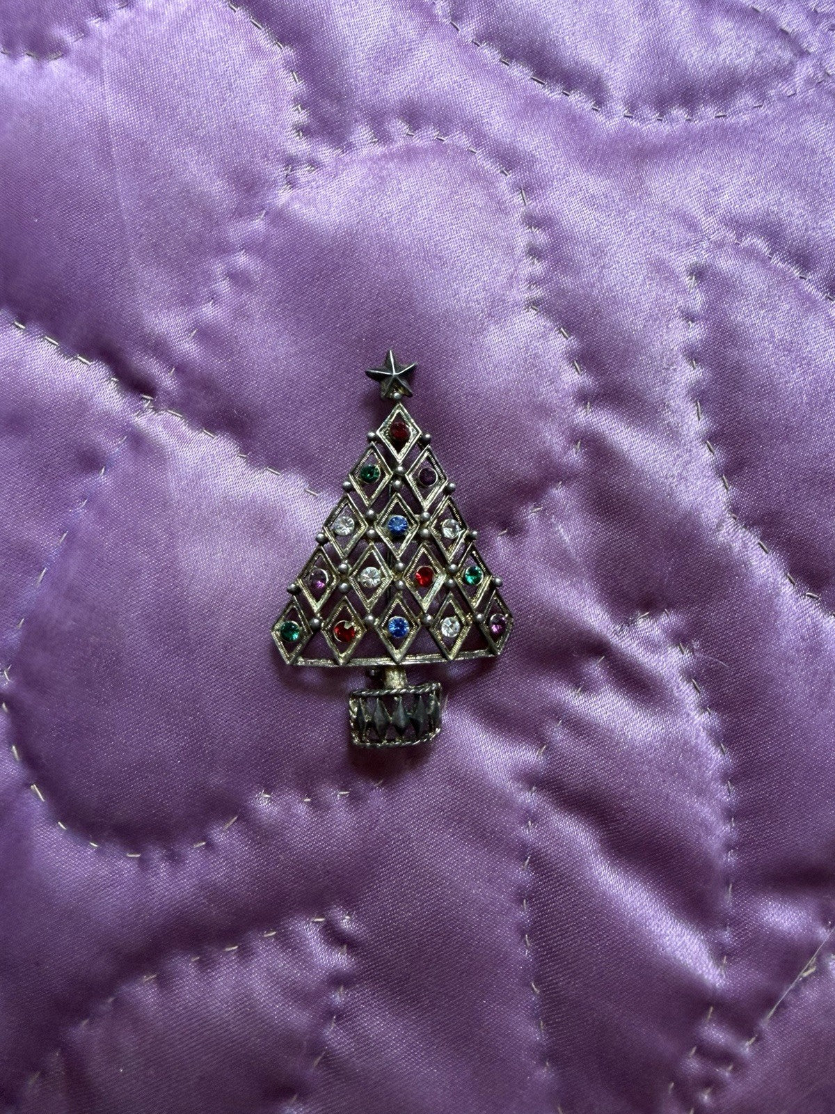 Vtg Signed Eisenberg Ice Rhinestones Ornaments Christmas Tree Star Topper Brooch