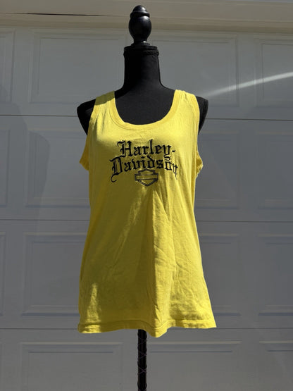 Vintage 90s Harley-Davidson Perrysburg Ohio Tank Top Yellow XL
