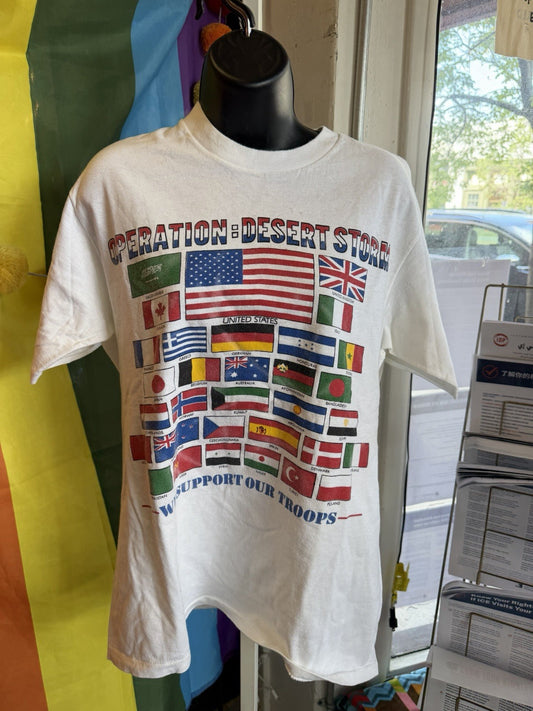 Vintage 90s Desert Storm Freedom Fighters T-Shirt Size Large