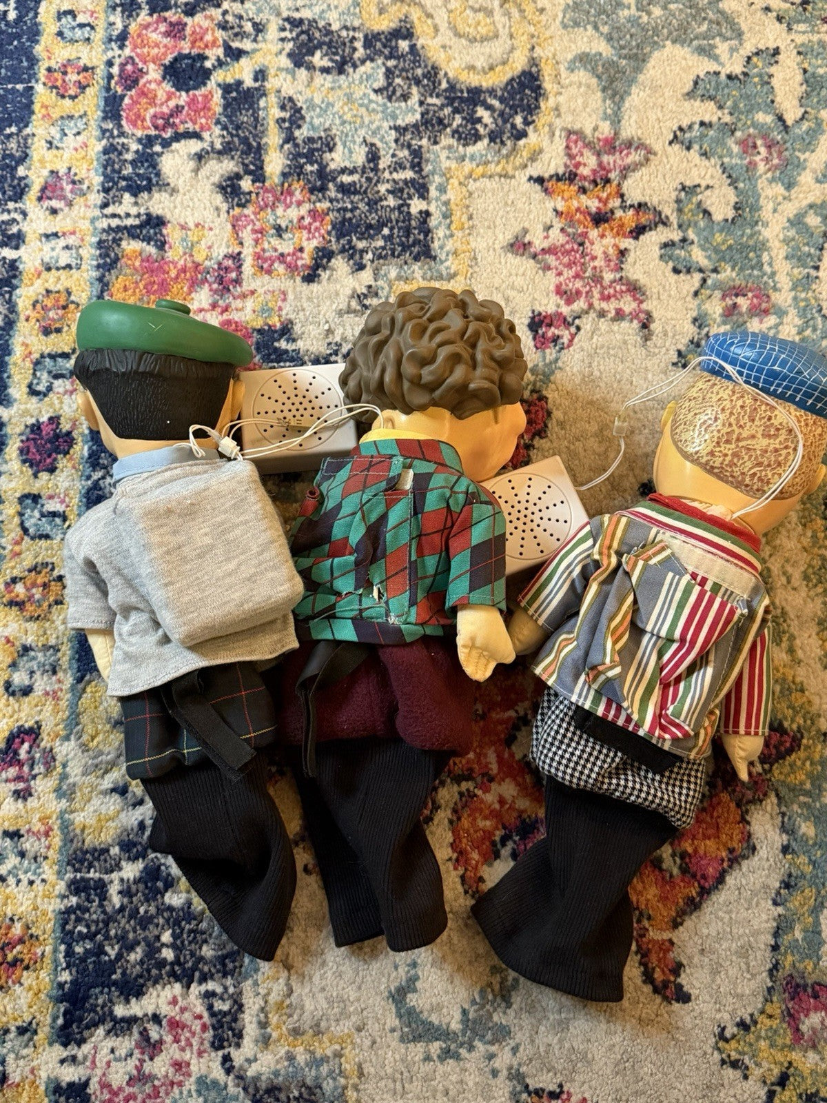 AS IS VTG Three Stooges Talking Golf Club Head Covers Moe Larry Curly 