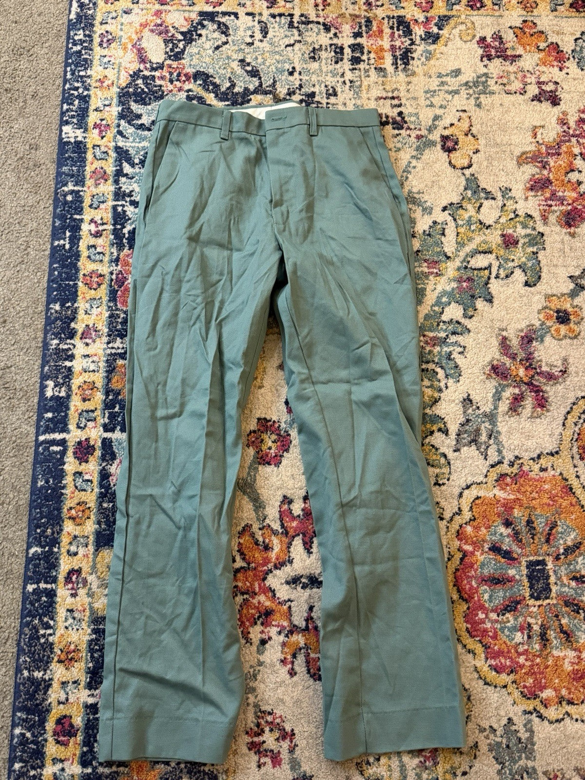 Bulwark Flame Resistant Dungarees Pants FR Midweight Sz (34x28) EUC Green