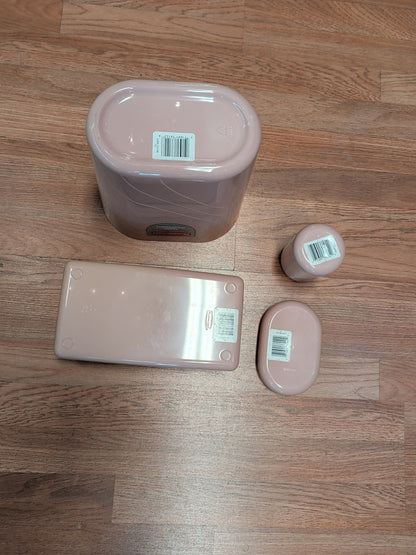 RARE 1990S VINTAGE Rubbermaid Designer Collection - PINK Bathroom 13 Pieces LOT 