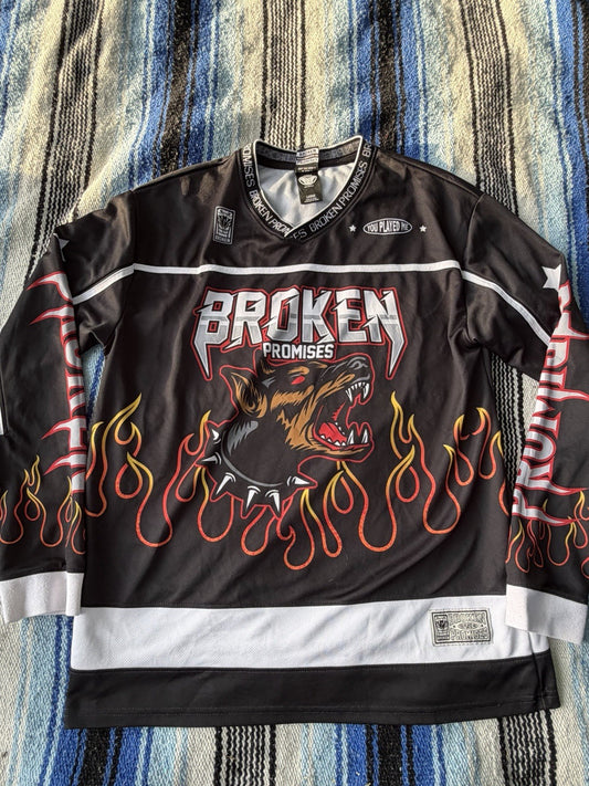 Broken Promises Brand Jersey Long Sleeved Shirt Size Large