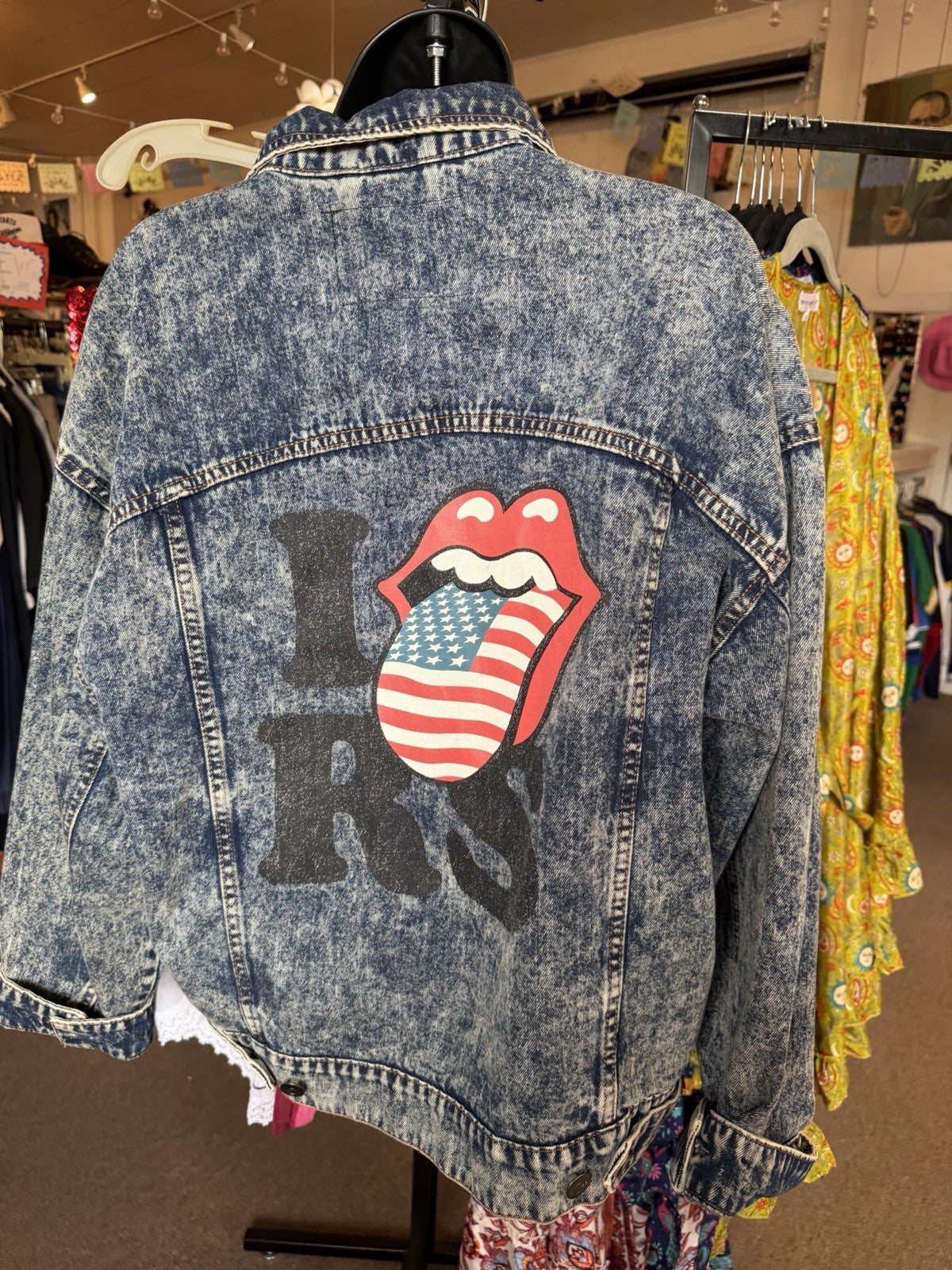 Rolling Stones Vintage Remake Stonewashed Denim Blue Jean Jacket  Tag M