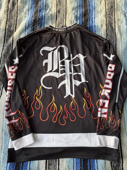 Broken Promises Brand Jersey Long Sleeved Shirt Size Large