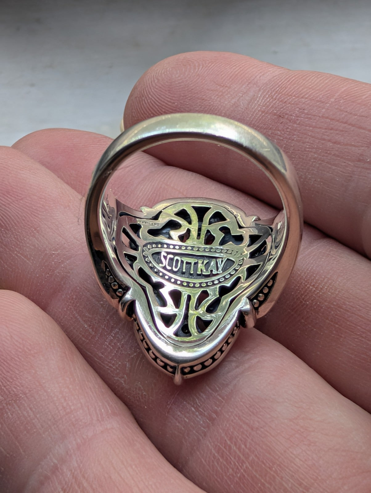 Scott Kay Sterling Silver .925 Cross Saddle Ring Size 8 
