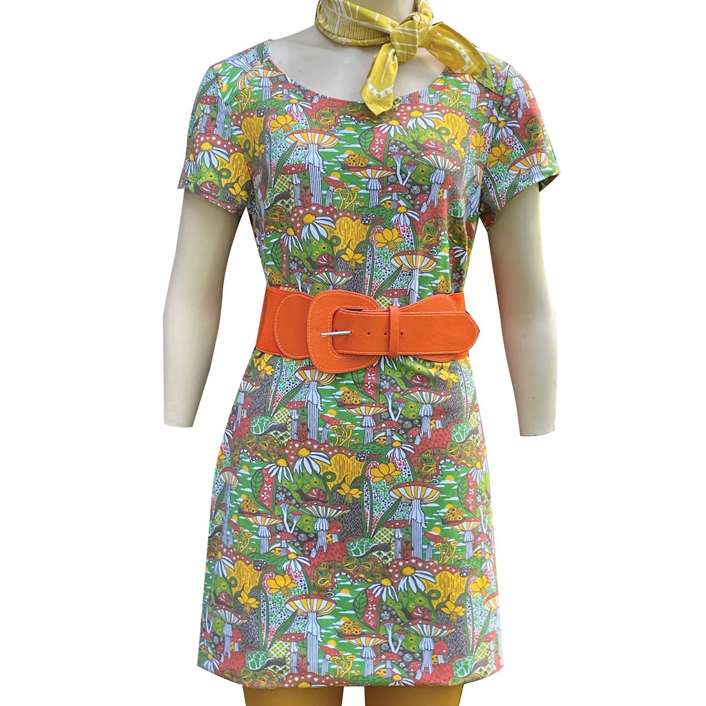 Groovy Mushroom & Snail Pocket Tunic in Olive