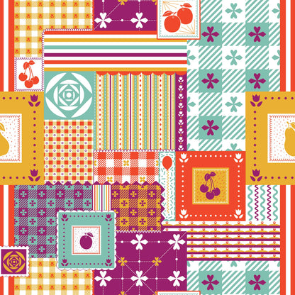 Magenta Patchwork Print Pocket Tunic