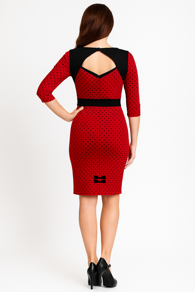 Sourpuss Black Red Polka Dot Vixen Retro Rockabilly Dress