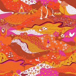 Landscape Print Pocket Tunic in Hot Colors