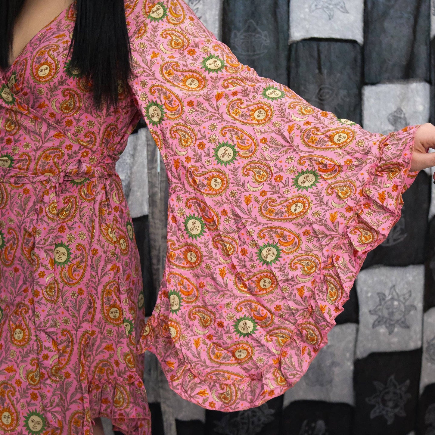 Dreamy Whimsy Mini Wrap Dress with Pockets