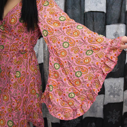 Dreamy Whimsy Mini Wrap Dress with Pockets