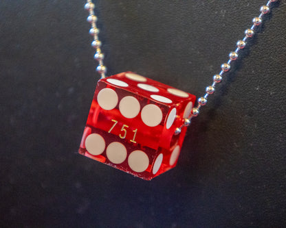 Lucky Red Dice Necklace – 22" Chain (Made by House of Dow)