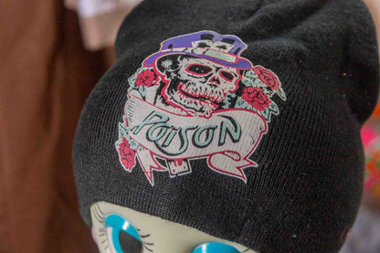 Poison Skull Beanie – Vintage Rock Style