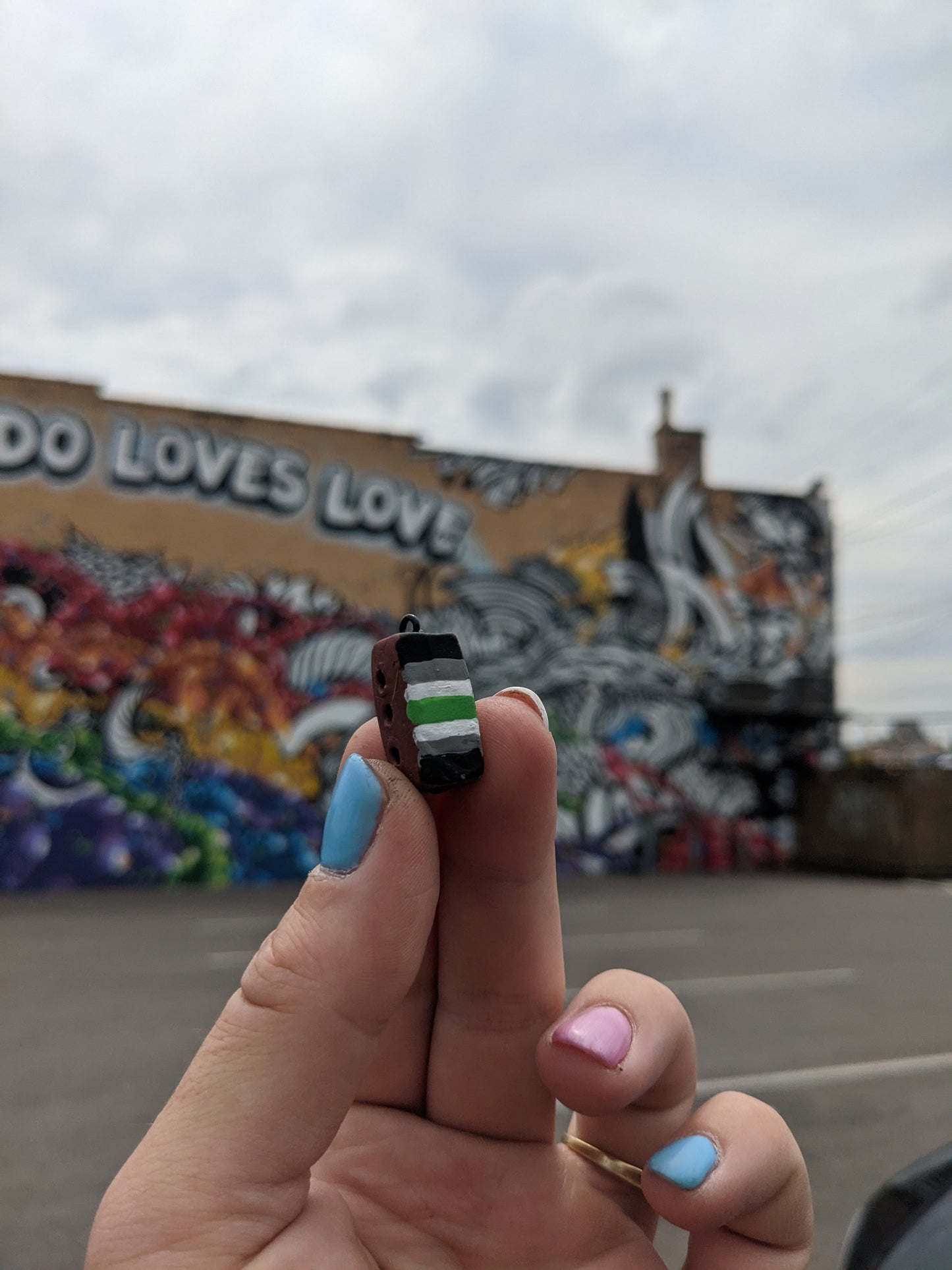 Pride Brick Charm – Handcrafted Polymer Clay Charm by Alan Dow