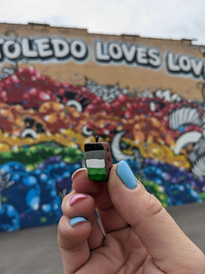 Pride Brick Charm – Handcrafted Polymer Clay Charm by Alan Dow