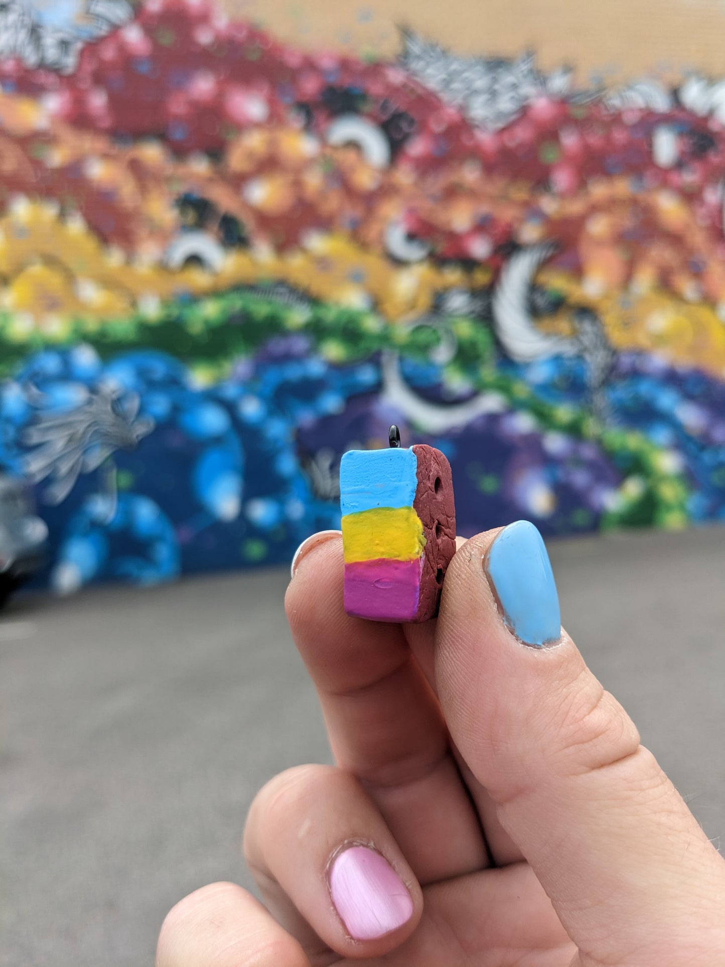 Pride Brick Charm – Handcrafted Polymer Clay Charm by Alan Dow