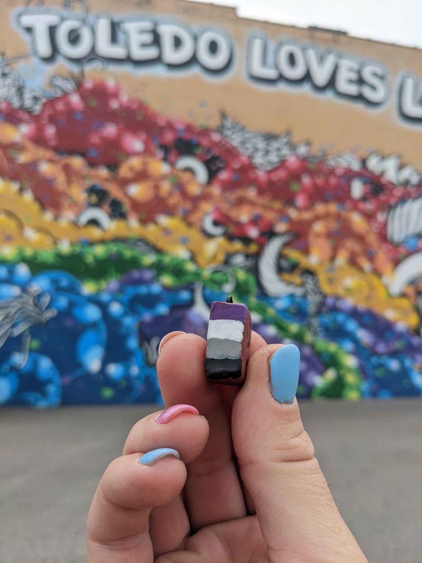 Pride Brick Charm – Handcrafted Polymer Clay Charm by Alan Dow