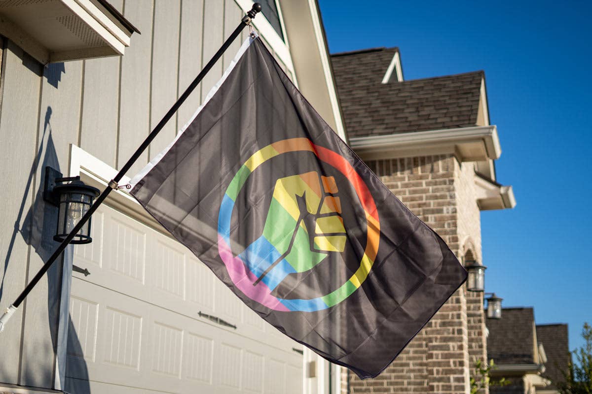 Black Lives Matter Pride Fist Flag