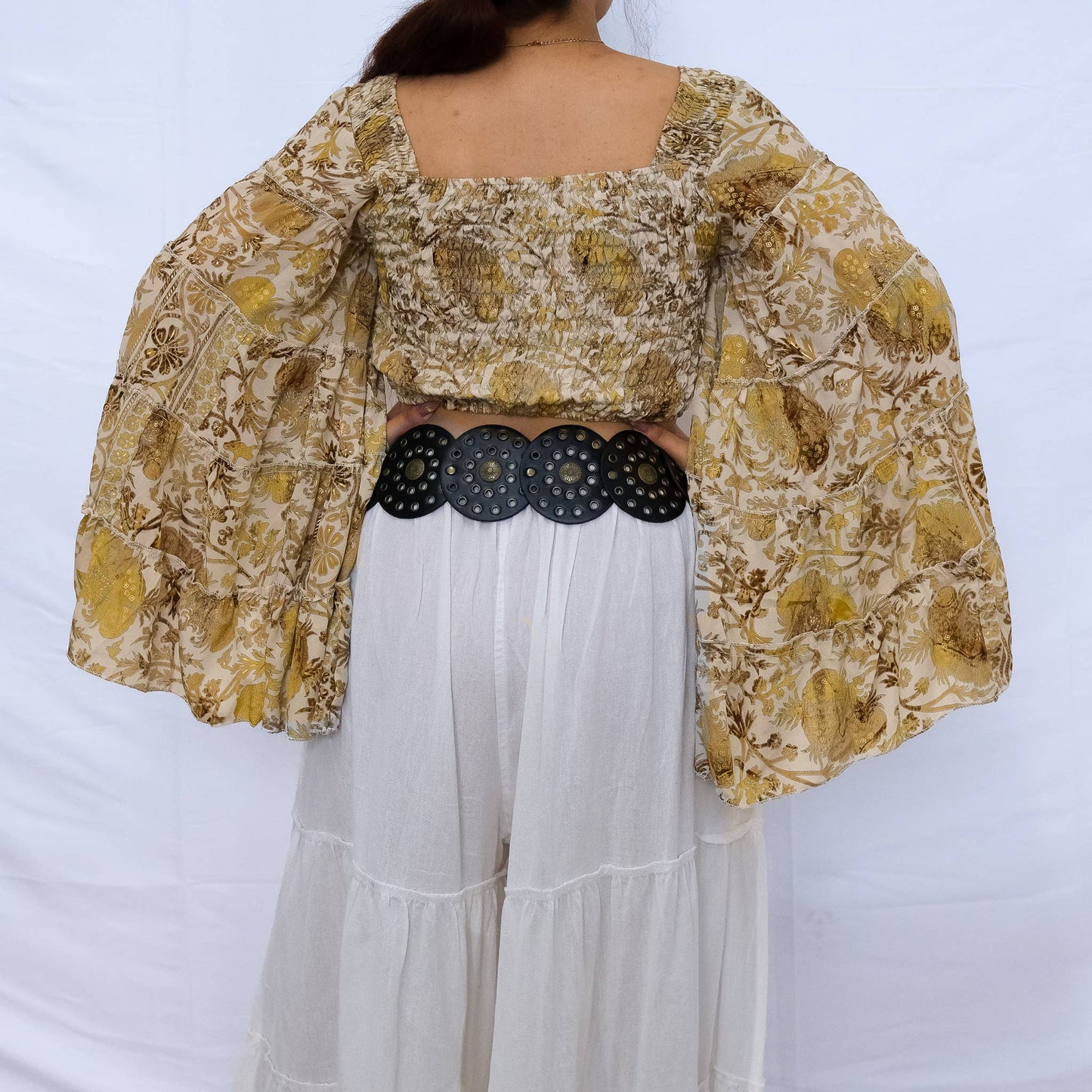 Bohemian Flowy Long Ruffle Sleeve Top