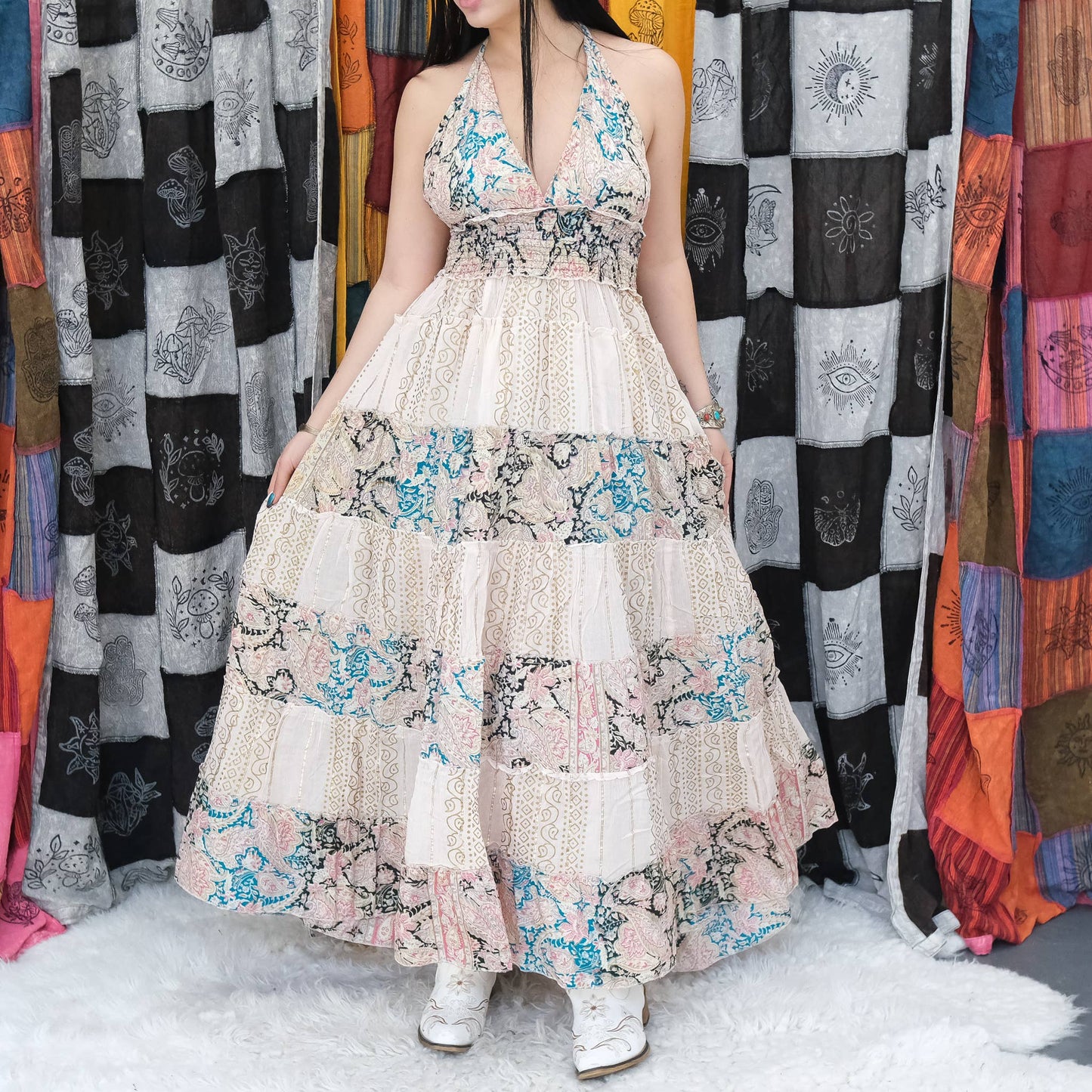 Flowy Tiered Maxi Boho Summer Dress