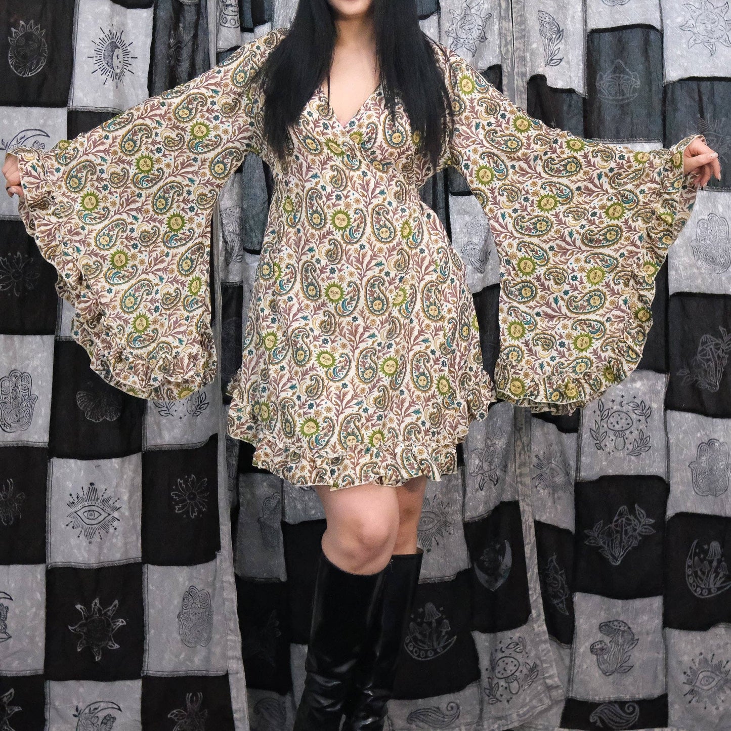 Dreamy Whimsy Mini Wrap Dress with Pockets