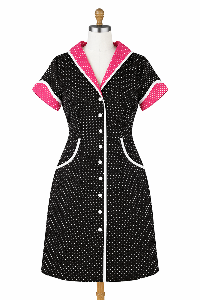 Sourpuss Peggy Sue Retro 1950s Diner Style Dress Polka Dots Dress